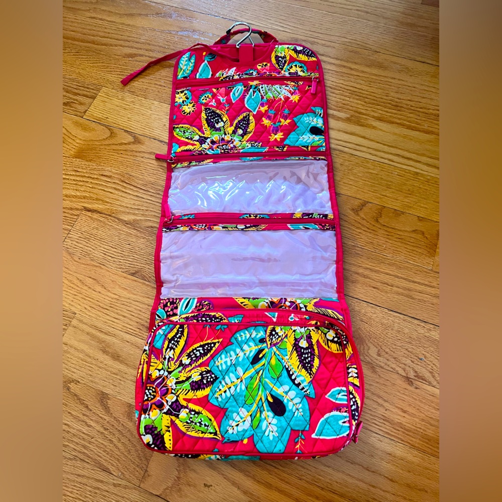 Vera Bradley Hanging Toiletry Bag - Red Floral Print